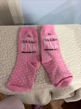 'On Wednesdays We Wear Pink' Polka Dot Socks - Pink